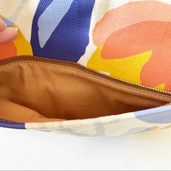 Fossil Preston Crossbody Colorful Botanical Print Leather Trim Expandable Spring - Picture 10 of 13